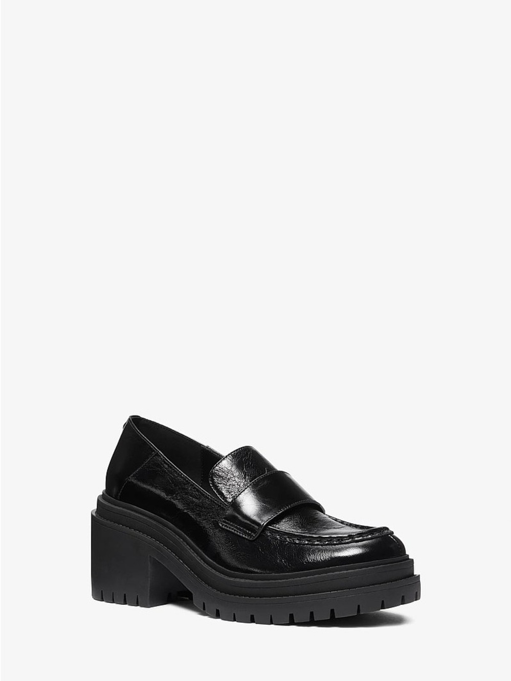 Michael Kors Black Chunky Lug Sole Penny Loafers